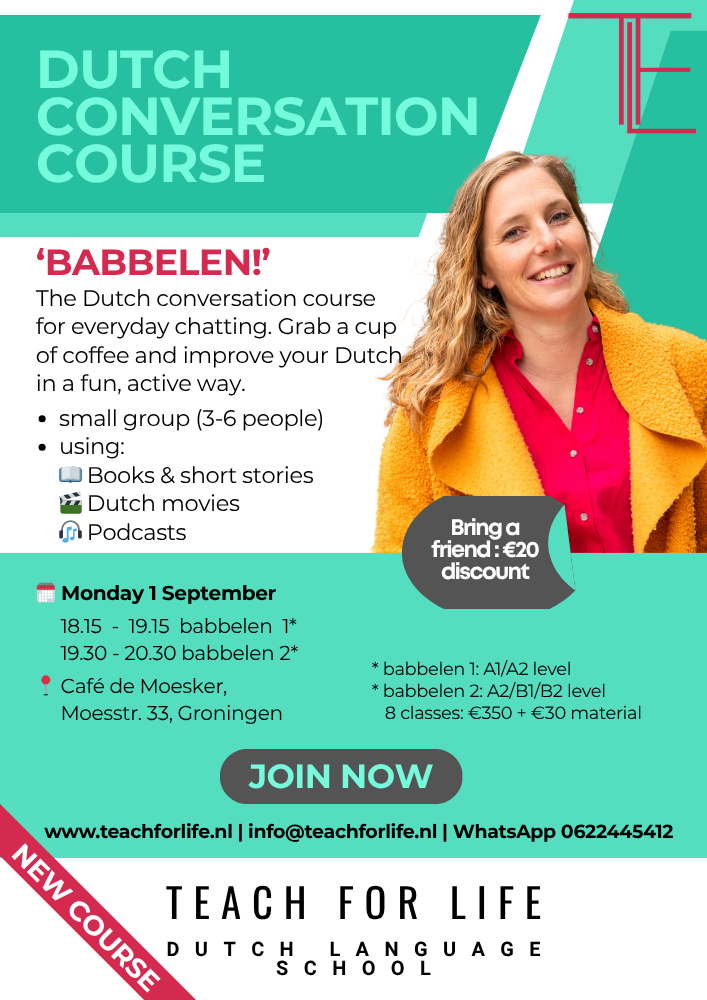 new - flyer conversation class A4 Dutch conversation class babbelen
